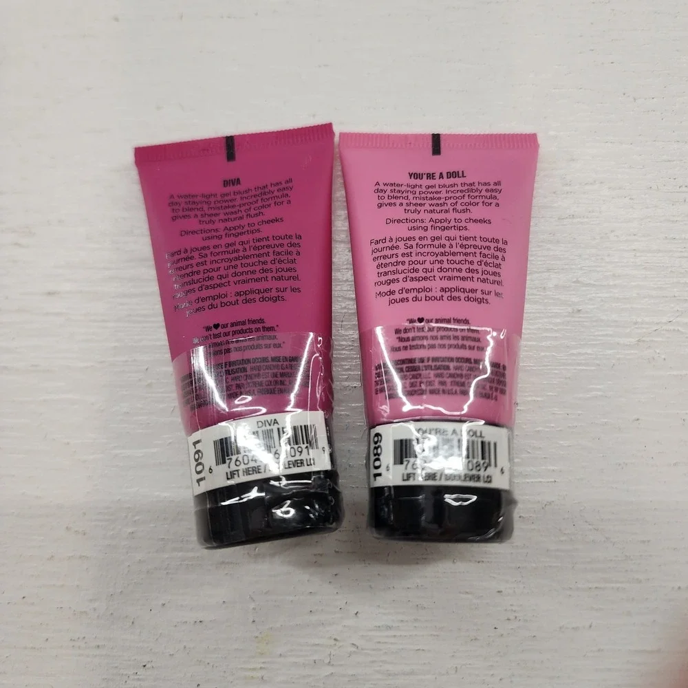 x2 Hard Candy‎ Cheeky Tints Sheer Blush Gels Diva & You're A Doll Pink 0.67oz